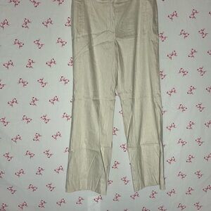 White House Black Market Cream Straight Leg Pants